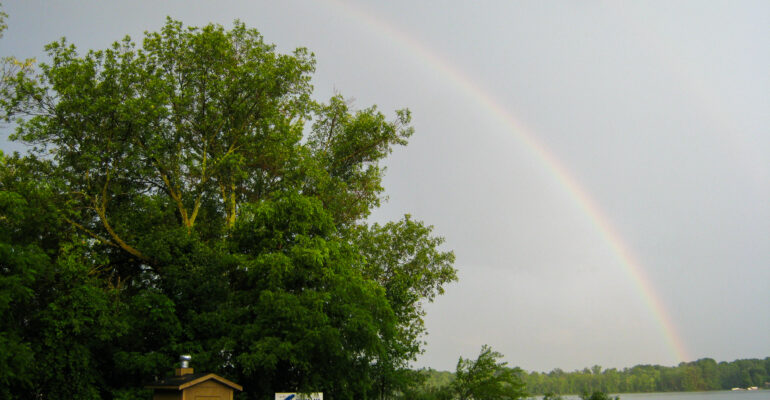 Rainbow over Jordan Lake
