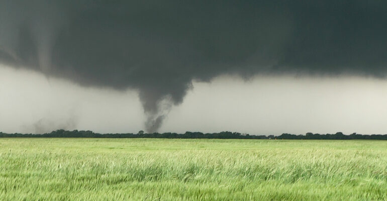 This tornado and satellite tornado occurred near Wakita, OK on the afternoon of May 10, 2010 during a high risk outbreak.
