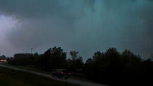 Tornado over State Highway 9 in Norman Oklahoma at Chataqua Ave