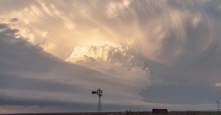 A supercell in the Texas Panhandle on April 11, 2015. This storm produced plenty of hail up to golfballs