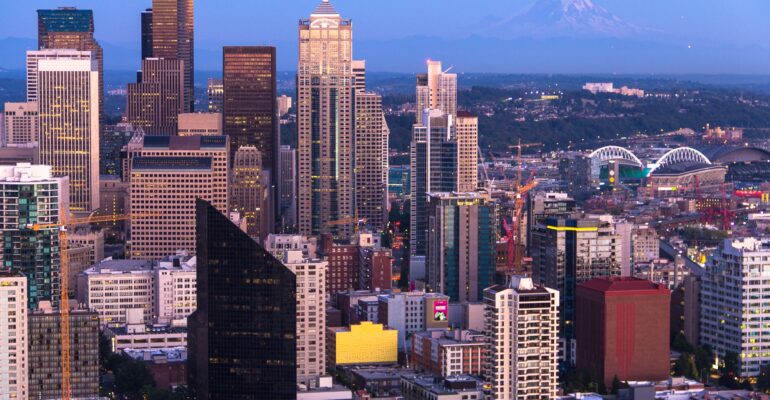 Downtown Seattle from the space needle.