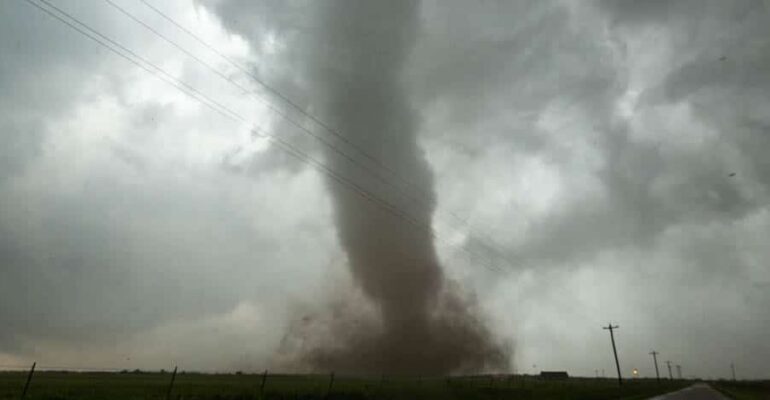 Tornado rips through the northwest side of Mangum, OK on May 20, 2019.