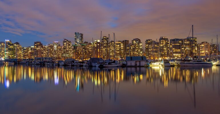 The Vancouver Skyline over the Vancouver Harbour from Stanley Park