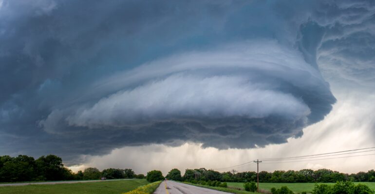 Nicely structured supercell updraft near Dublin, TX on April 26, 2015