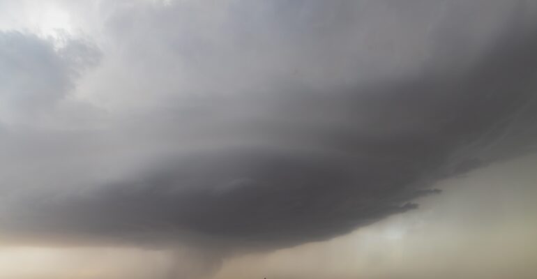 A supercell in the dust of western Kansas