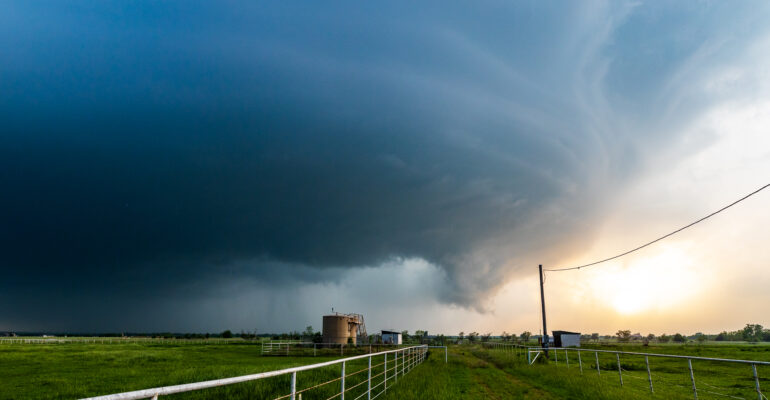 A structured supercell from 48th street NW in Norman Oklahoma on May 11, 2023