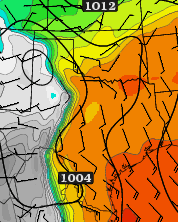 Dewpoint map for April 24, 2011