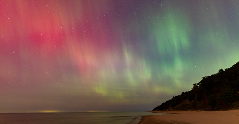 Auroras over Lake Michigan