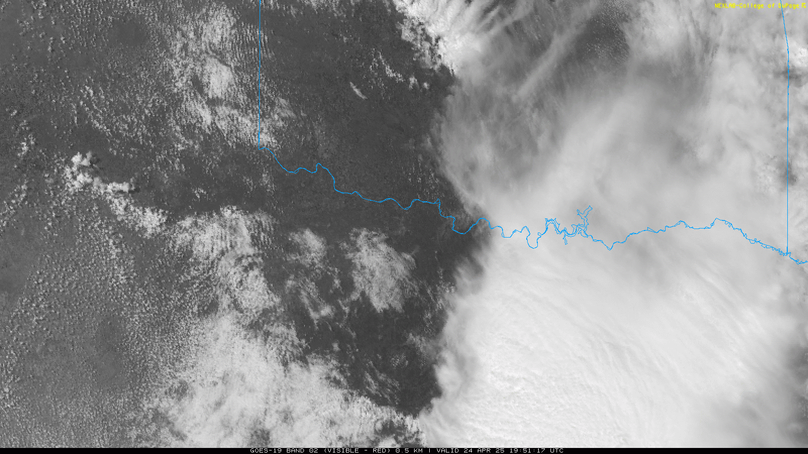 April 24, 2025 - Visible Satellite Loop 2145Z/4:45 pm CDT