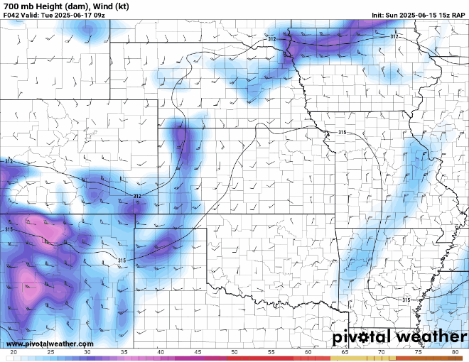 15z RAP 2025-06-15 700mb wind/height loop for June 17